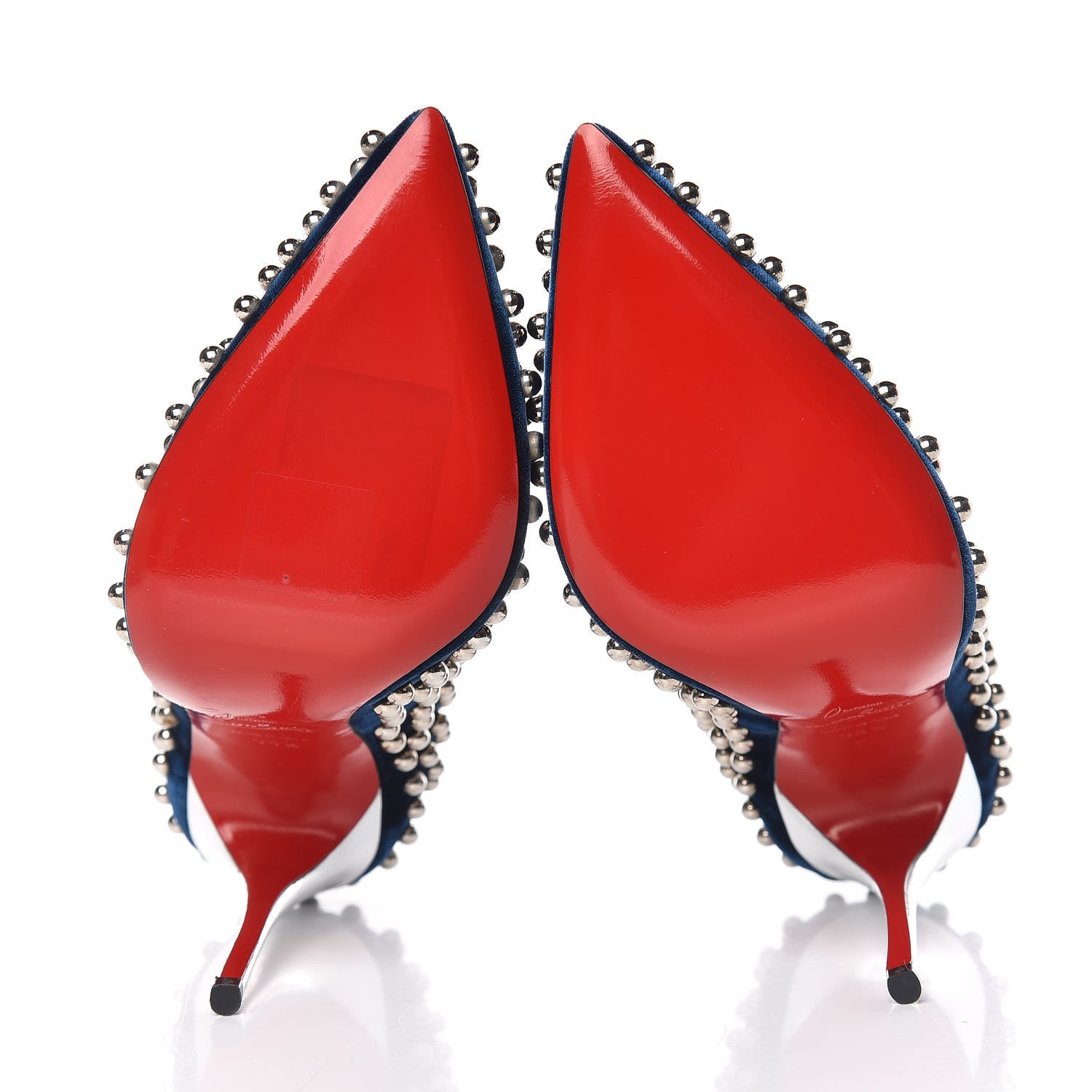 Christian Louboutin Velvet Specchio Billy 120 Spikes Pumps 35.5 Silver Eclipse 6 of 10