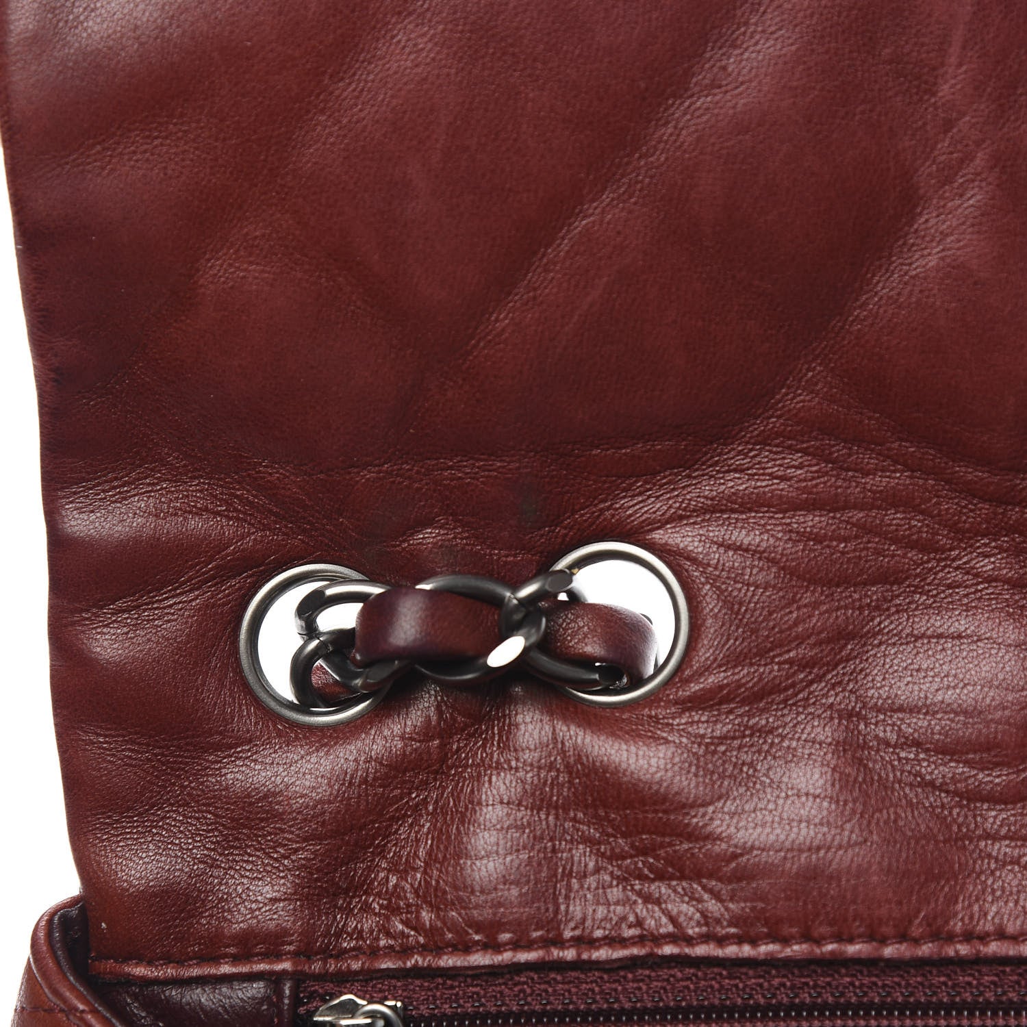 Chanel Lambskin Quilted Jumbo Single Flap Dark Red 8 of 13