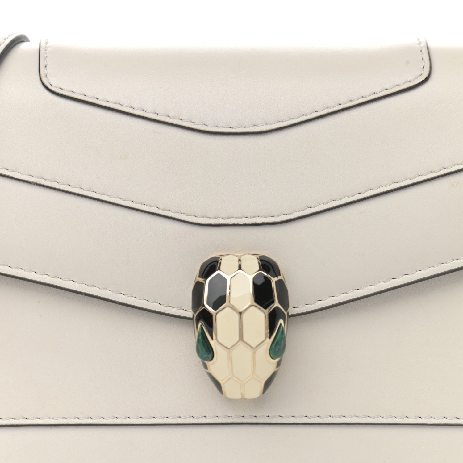 Bulgari Calfskin Serpenti Forever Crossbody Bag White 8 of 13