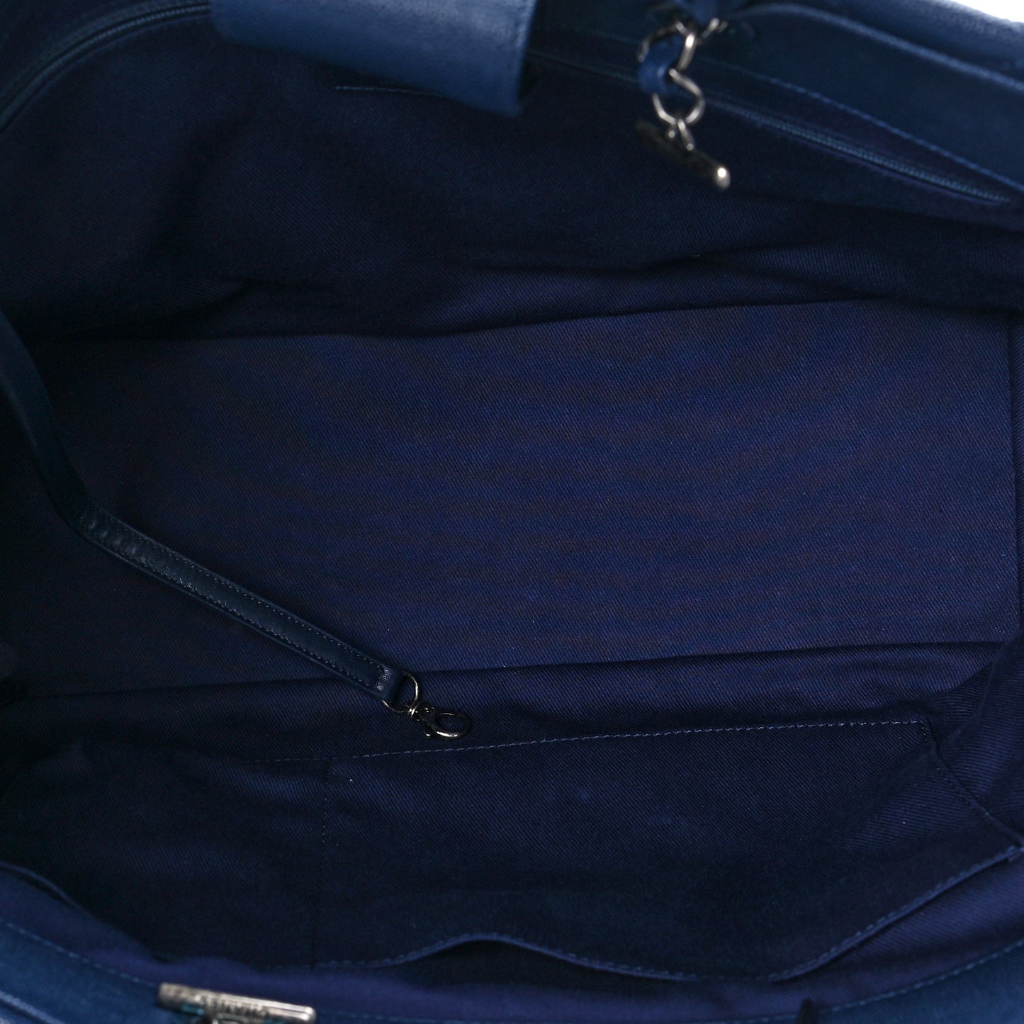 Caviar Quilted Large Coco Handle Shopping Tote Navy
