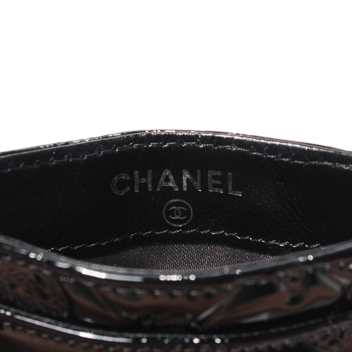 Chanel Patent Calfskin Lucky Symbols Card Holder Case Black 6 of 9