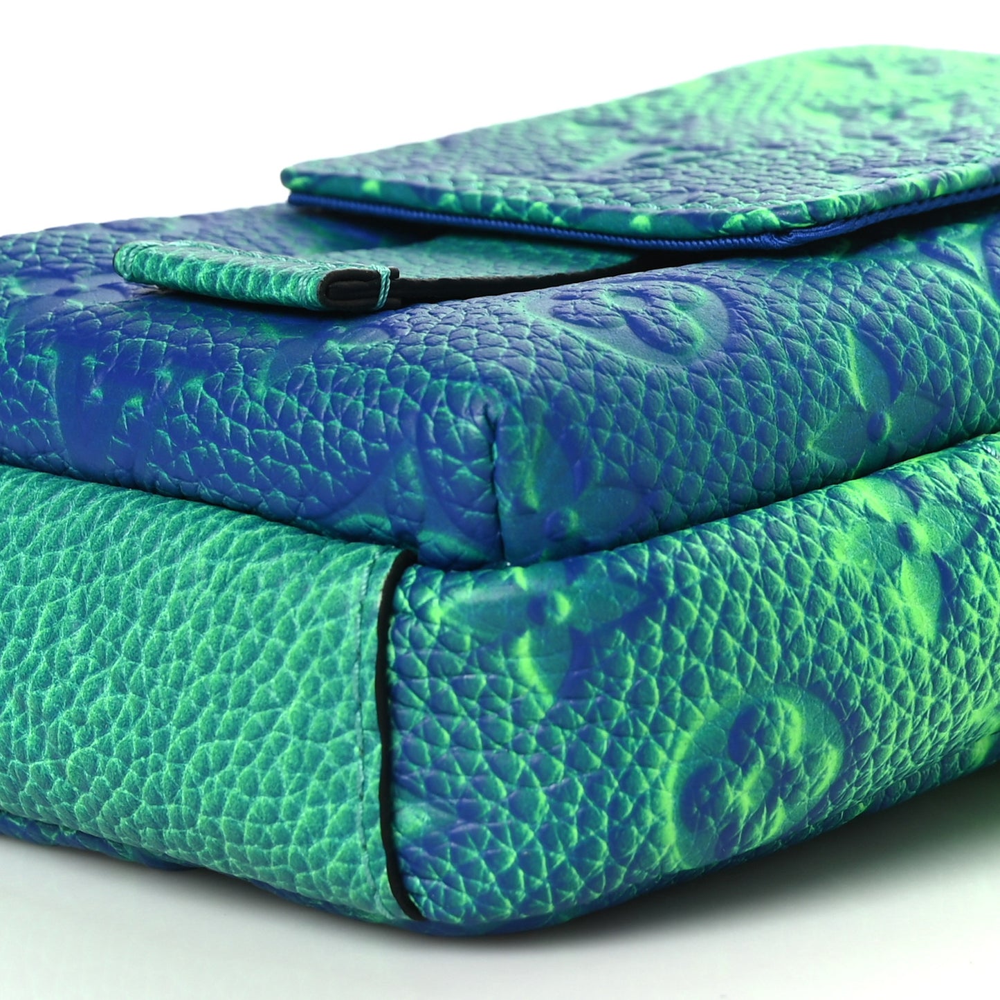 Taurillon Illusion Double Phone Case Bleu Vert