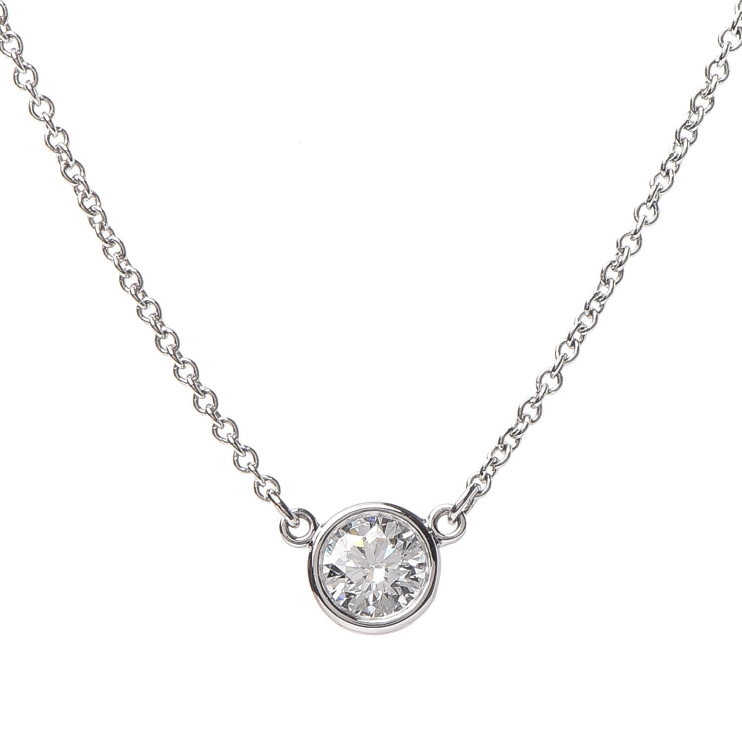Tiffany Platinum Diamond .27ct Elsa Peretti Diamonds by the Yard Pendant Necklace 4 of 8