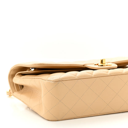 Chanel Caviar Quilted Medium Double Flap Beige 8 of 9