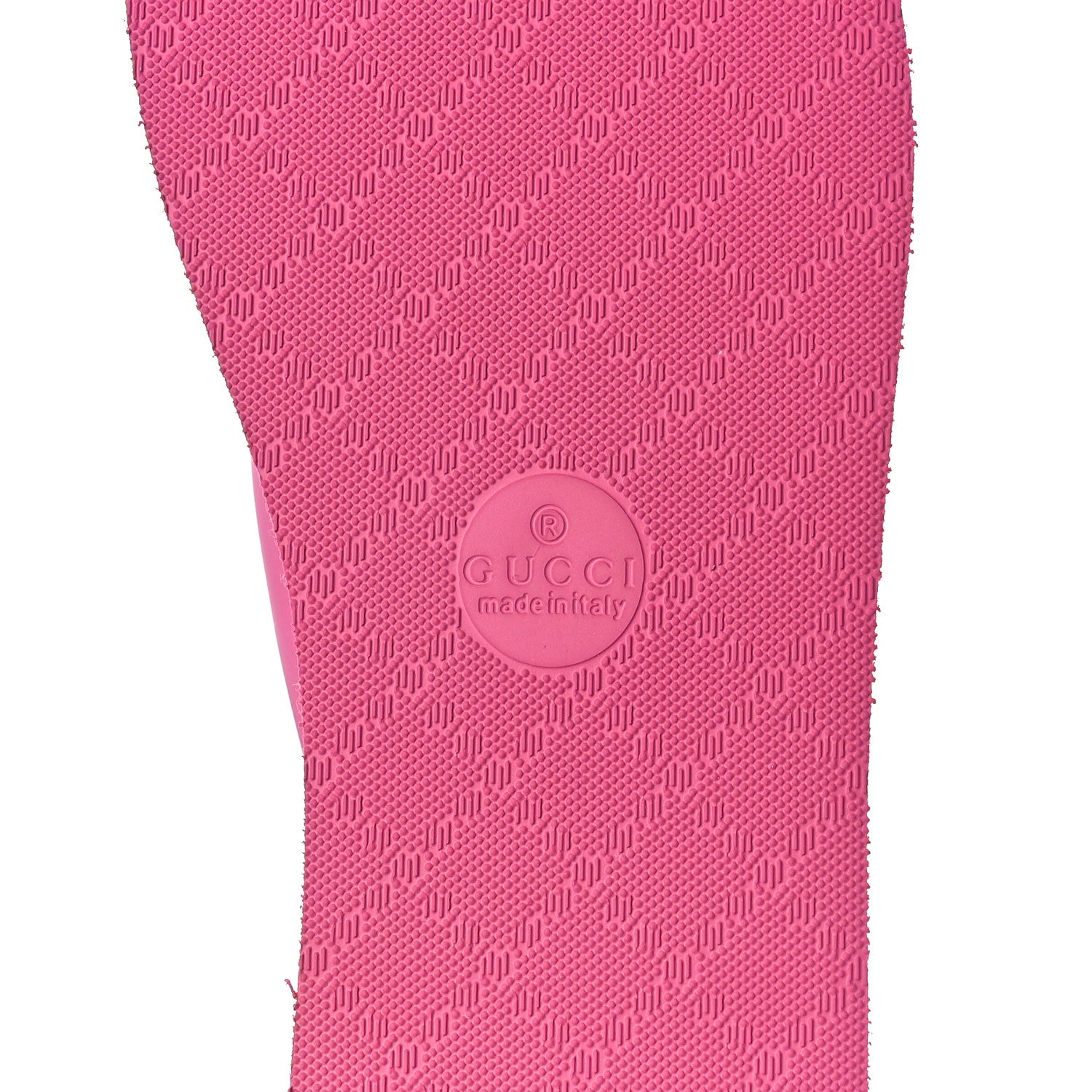 Gucci Rubber Chevron Womens GG Thong Sandals 38 Pink Tropical Flower 7 of 9
