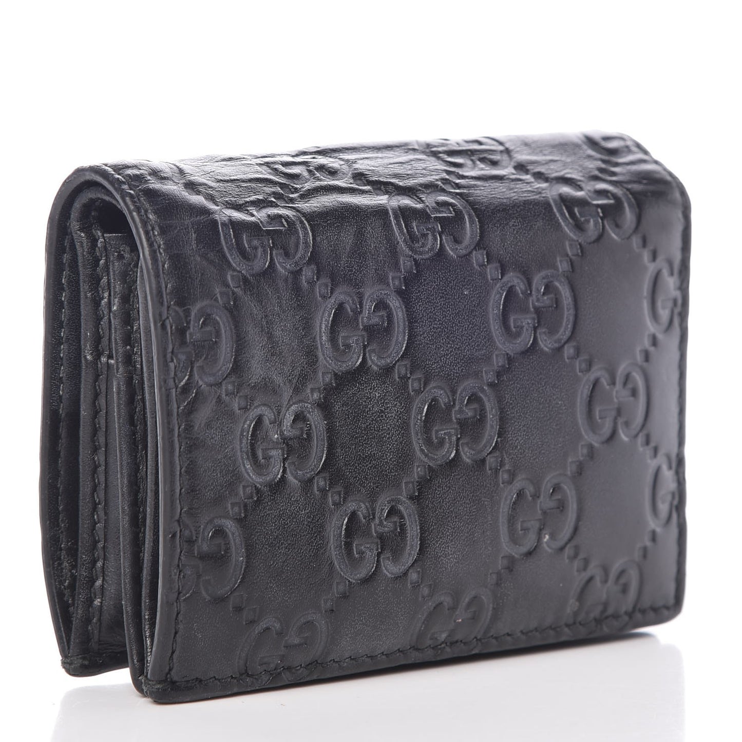 Guccissima Signature Bowy Card Case Wallet Black