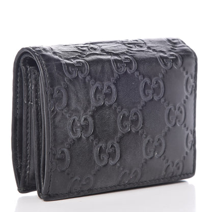 Gucci Guccissima Signature Bowy Card Case Wallet Black 3 of 11