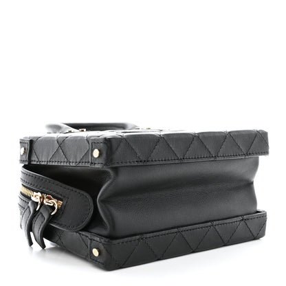 Chanel Calfskin Quilted Small Studded Square Vanity Case Black 4 of 11