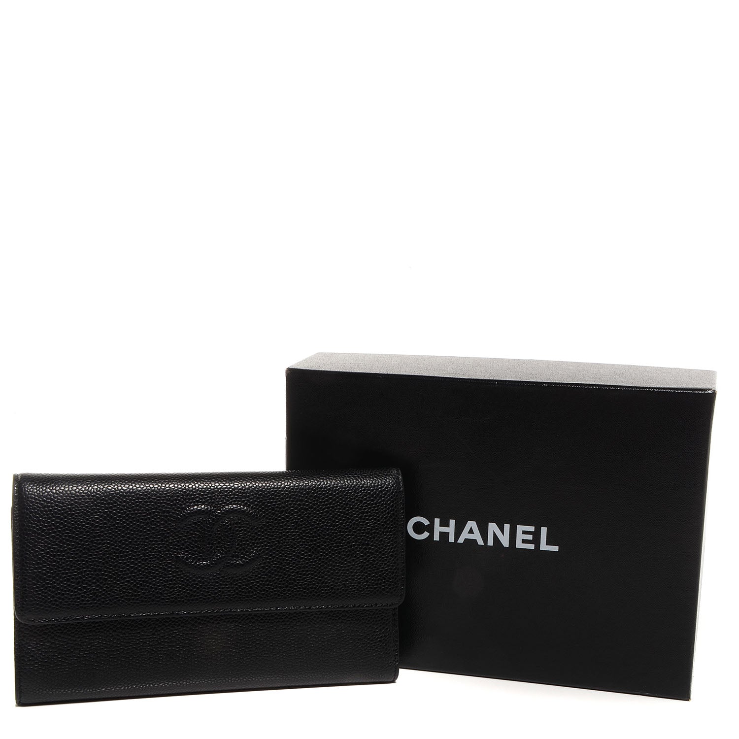 Chanel Caviar Long Flap Wallet Black 5 of 9