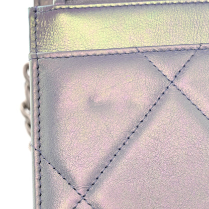 Chanel Iridescent Calfskin Quilted Chanel 19 Wallet On Chain WOC Light Purple 12 of 12