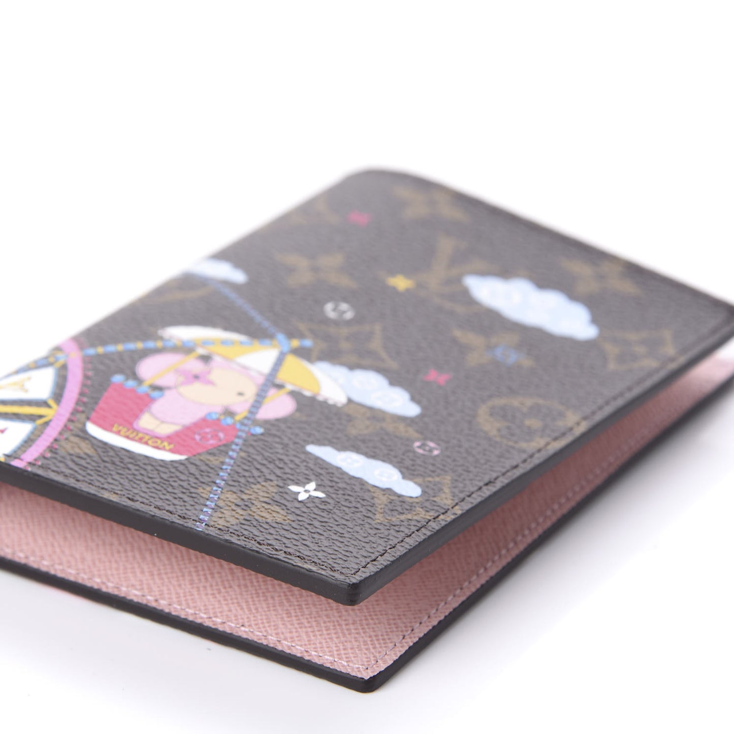Monogram 2020 Christmas Animation Big Wheel Passport Cover Rose Ballerine