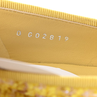 Chanel Tweed Grosgrain Cap Toe Ballerina Flats 36 Yellow Black 8 of 8