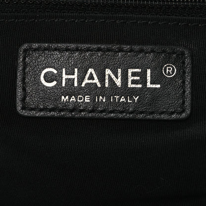 Chanel Aged Calfskin Chevron Large Soft Bowling Bag Black 8 of 17