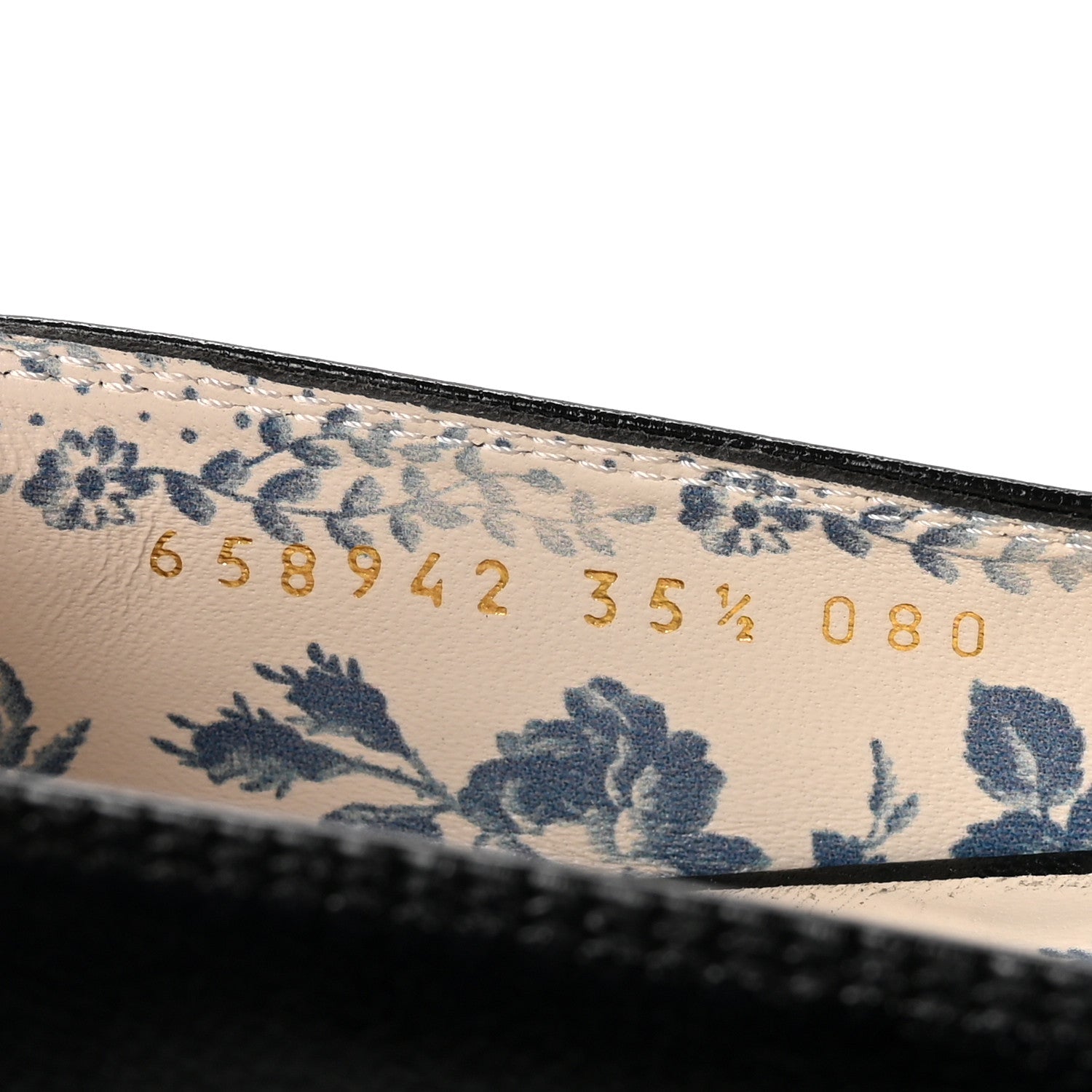 Gucci Goatskin Perforated Interlocking G Ballet Flats 35.5 Black 9 of 10