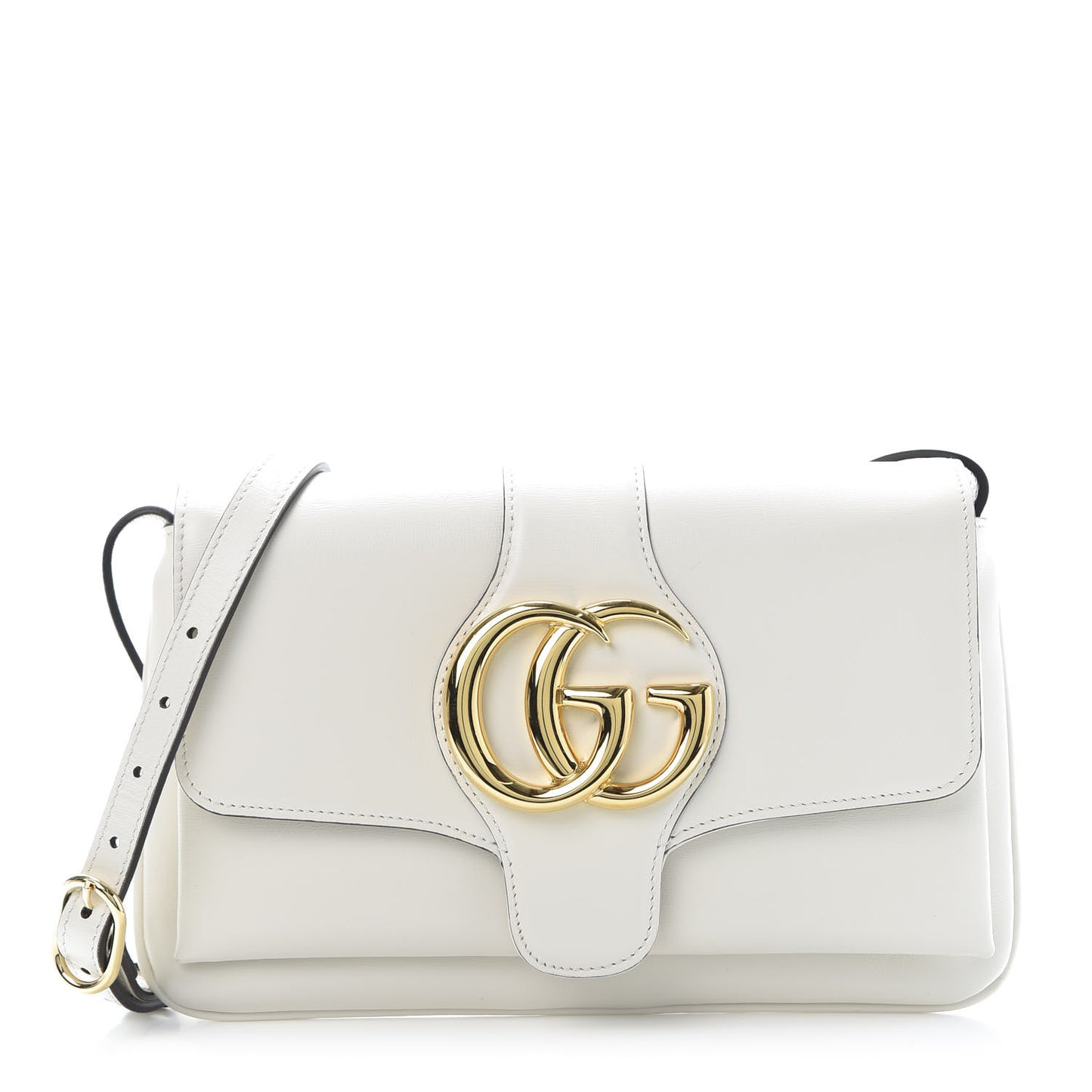 Calfskin Small Arli Flap Shoulder Bag Mystic White