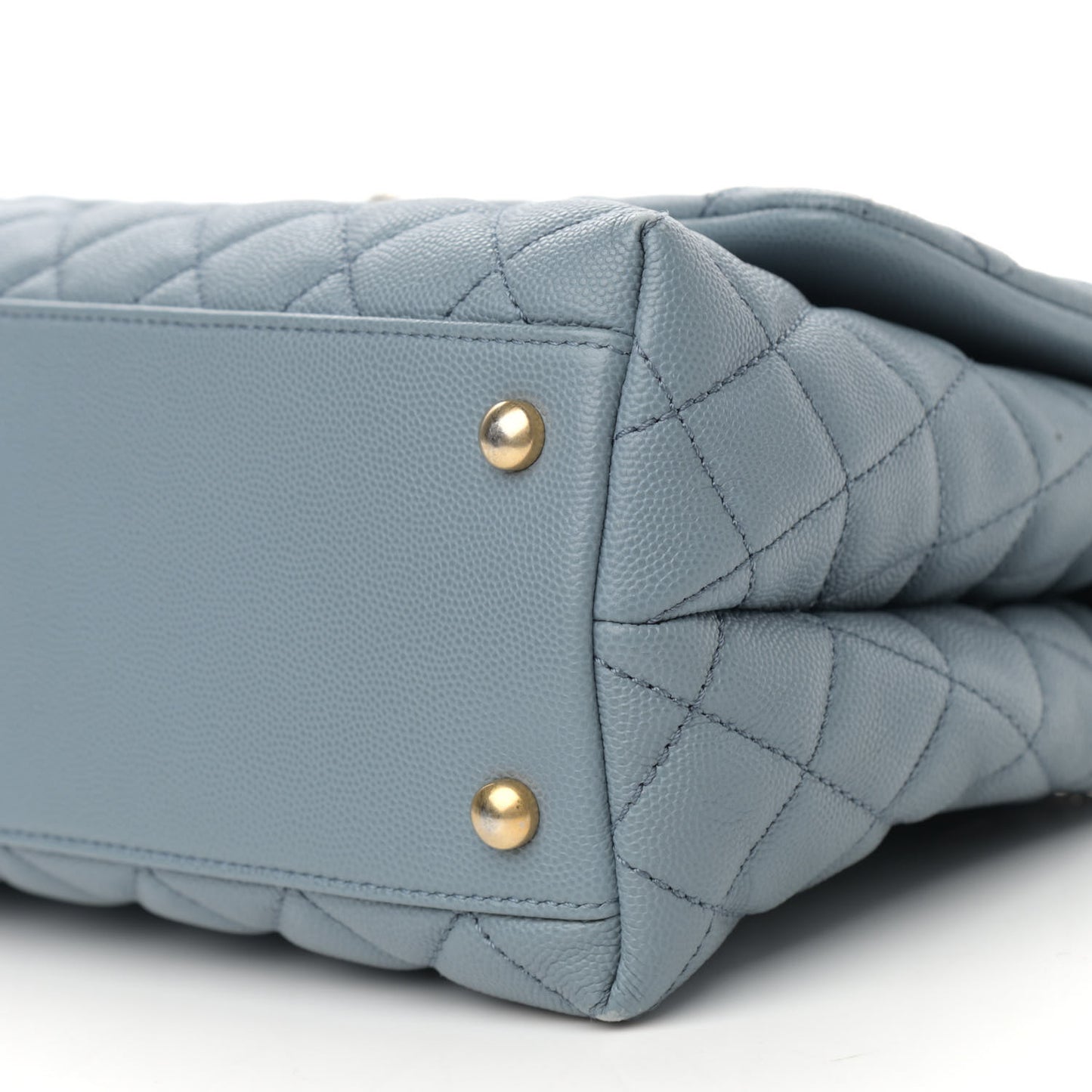 Caviar Quilted Small Coco Handle Flap Light Blue