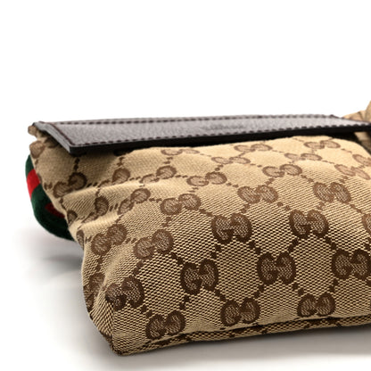 Gucci GG Monogram Web Double Pocket Belt Bag Dark Brown 8 of 9