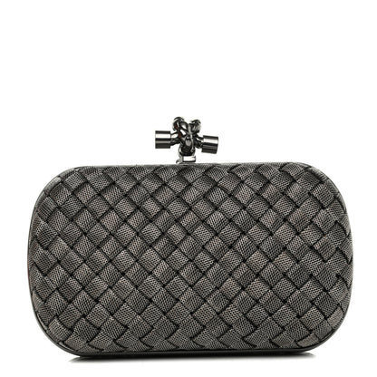Bottega Veneta Metal Intrecciato Mesh Woven Knot Clutch in Argento 1 of 7