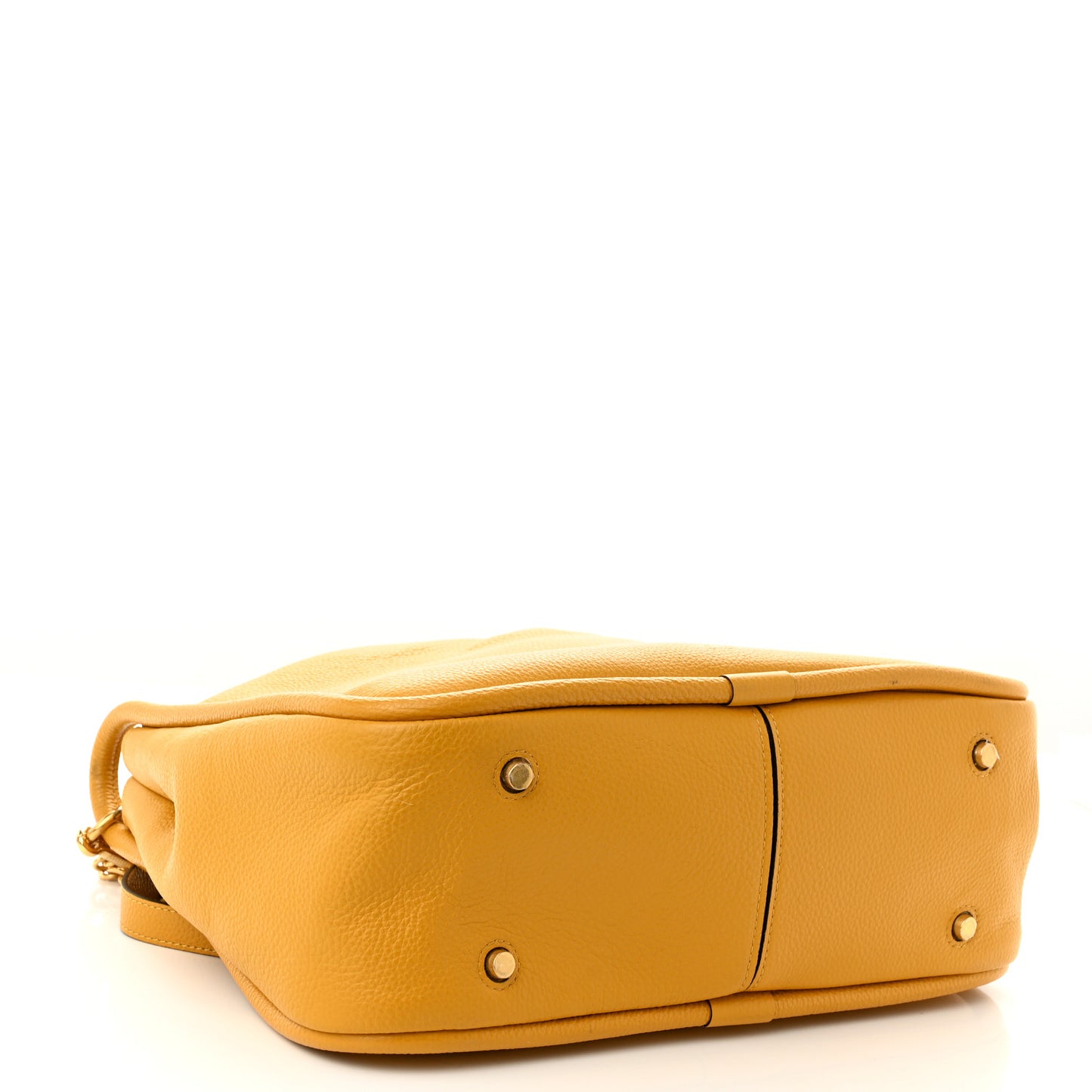 Small Classic Grain Calfskin Leighton Deep Amber