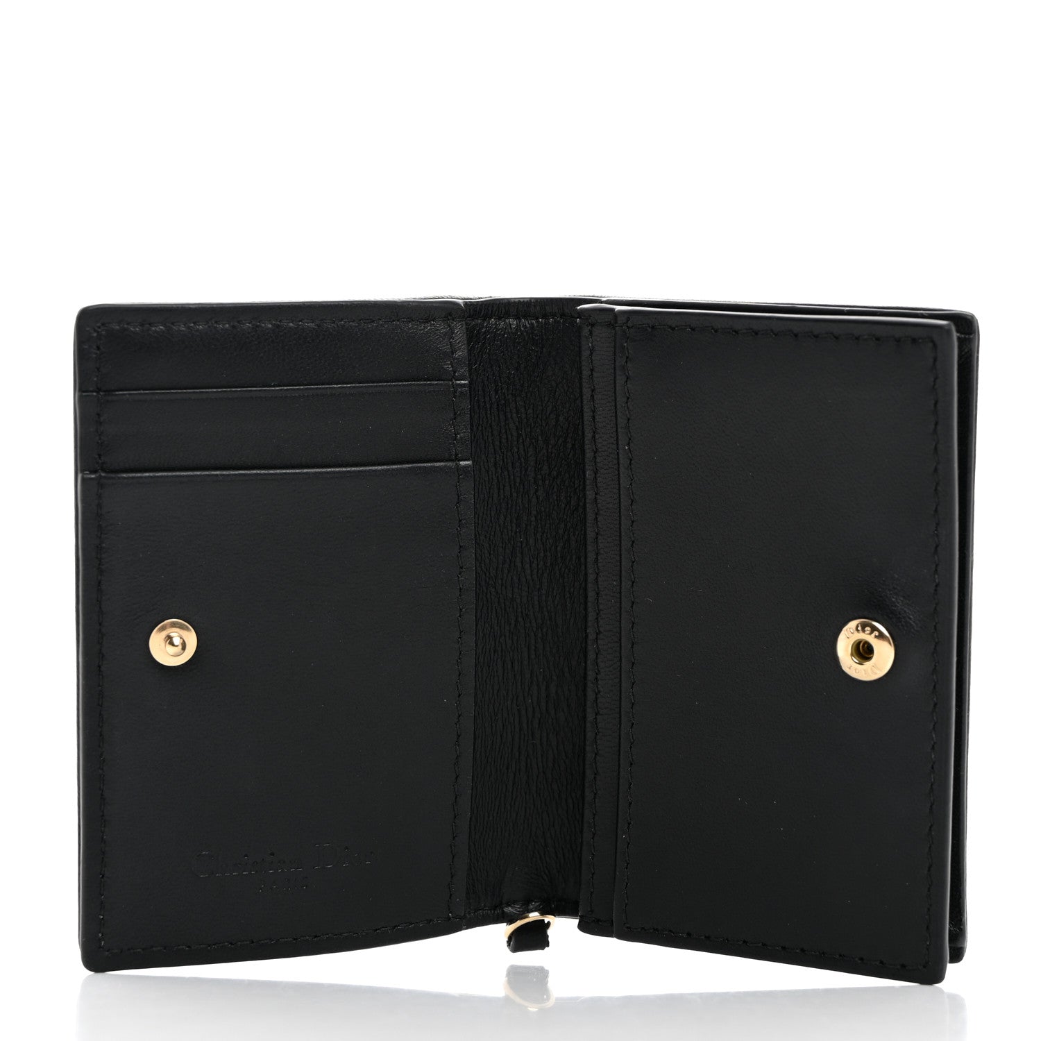 Christian Dior Lambskin Cannage Small Lady Dior Flap Card Holder Black 5 of 8