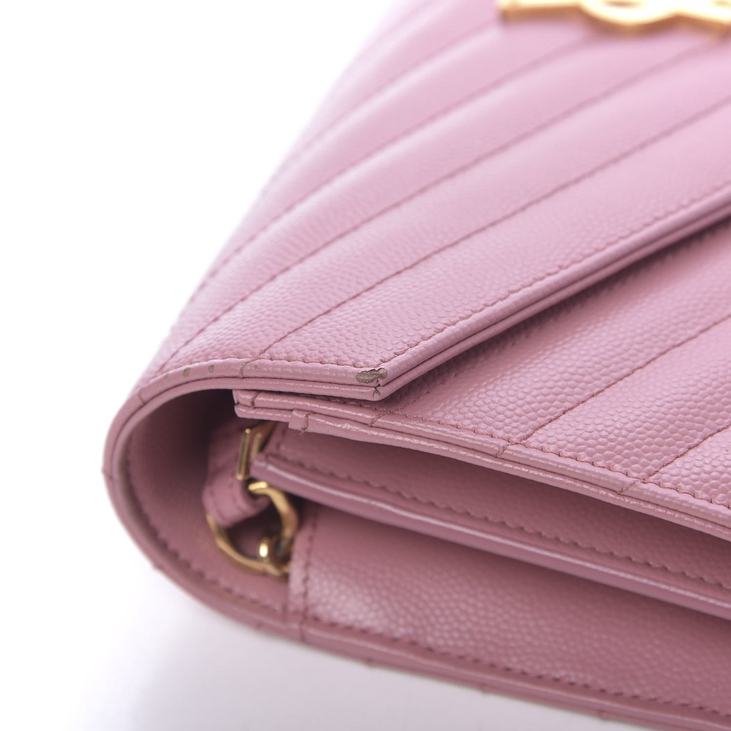 Grain De Poudre Matelasse Chevron Monogram Chain Wallet Tender Pink