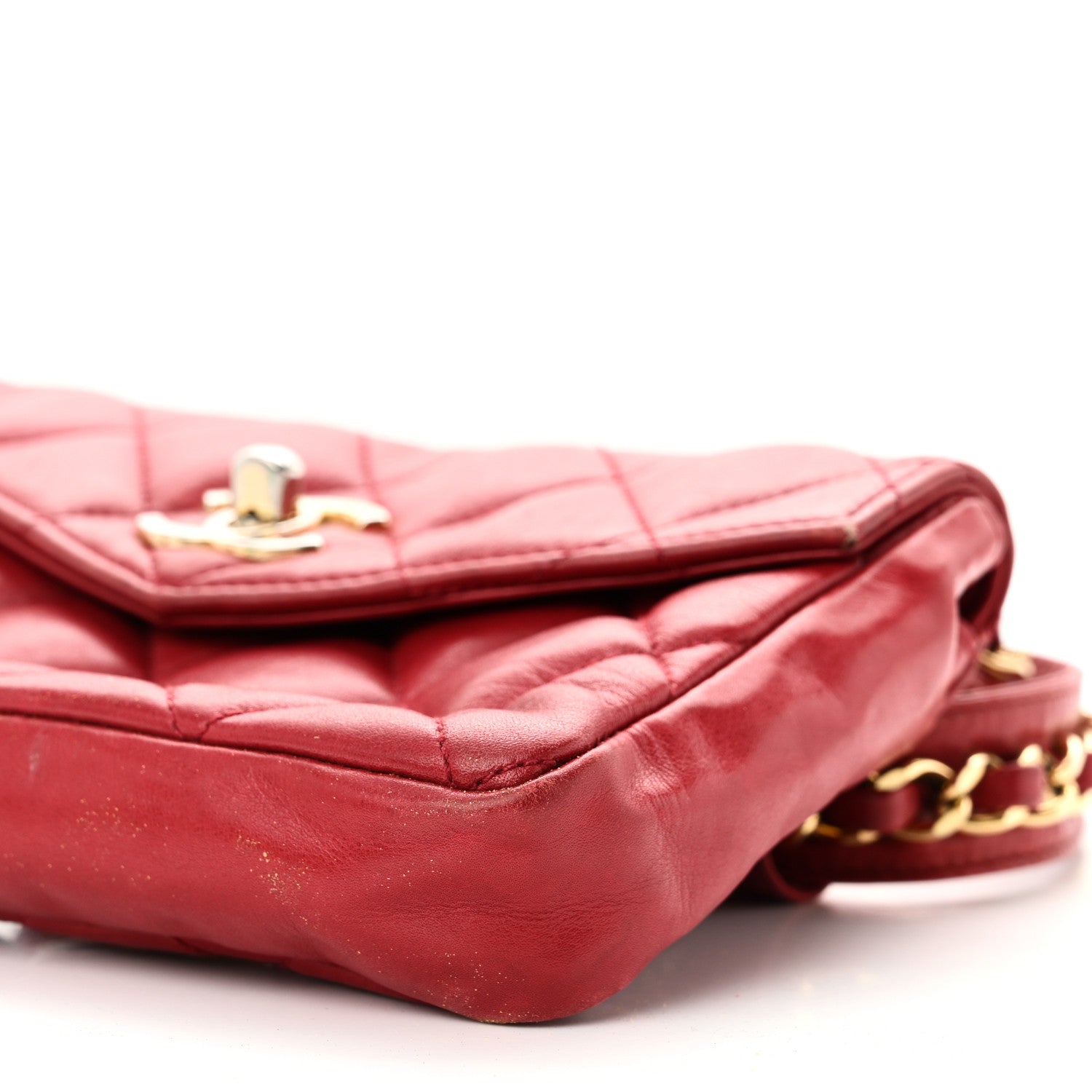 Chanel Lambskin Quilted Flap Waist Belt Bag 75 30 75 30 Red 10 of 12