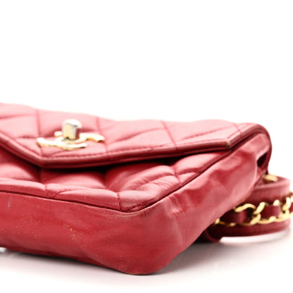Chanel Lambskin Quilted Flap Waist Belt Bag 75 30 75 30 Red 10 of 12