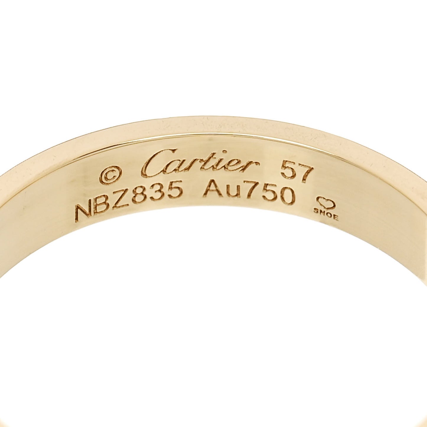 18K Yellow Gold 3.5mm LOVE Wedding Band Ring 57 8