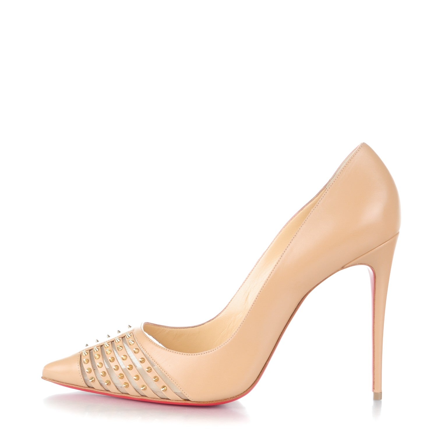 Christian Louboutin Kid Bareta 100 Pumps 42 Nude Light Gold 1 of 7