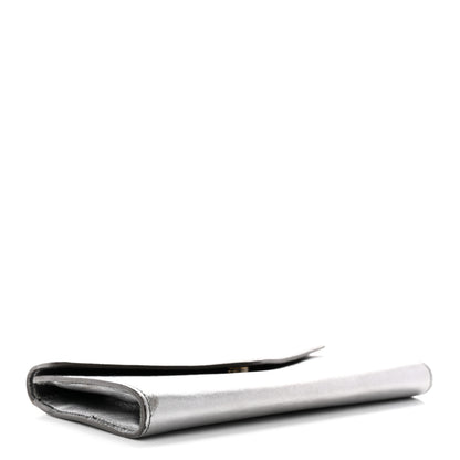 Saint Laurent Metallic Calfskin Y-Mail Clutch Silver 4 of 22