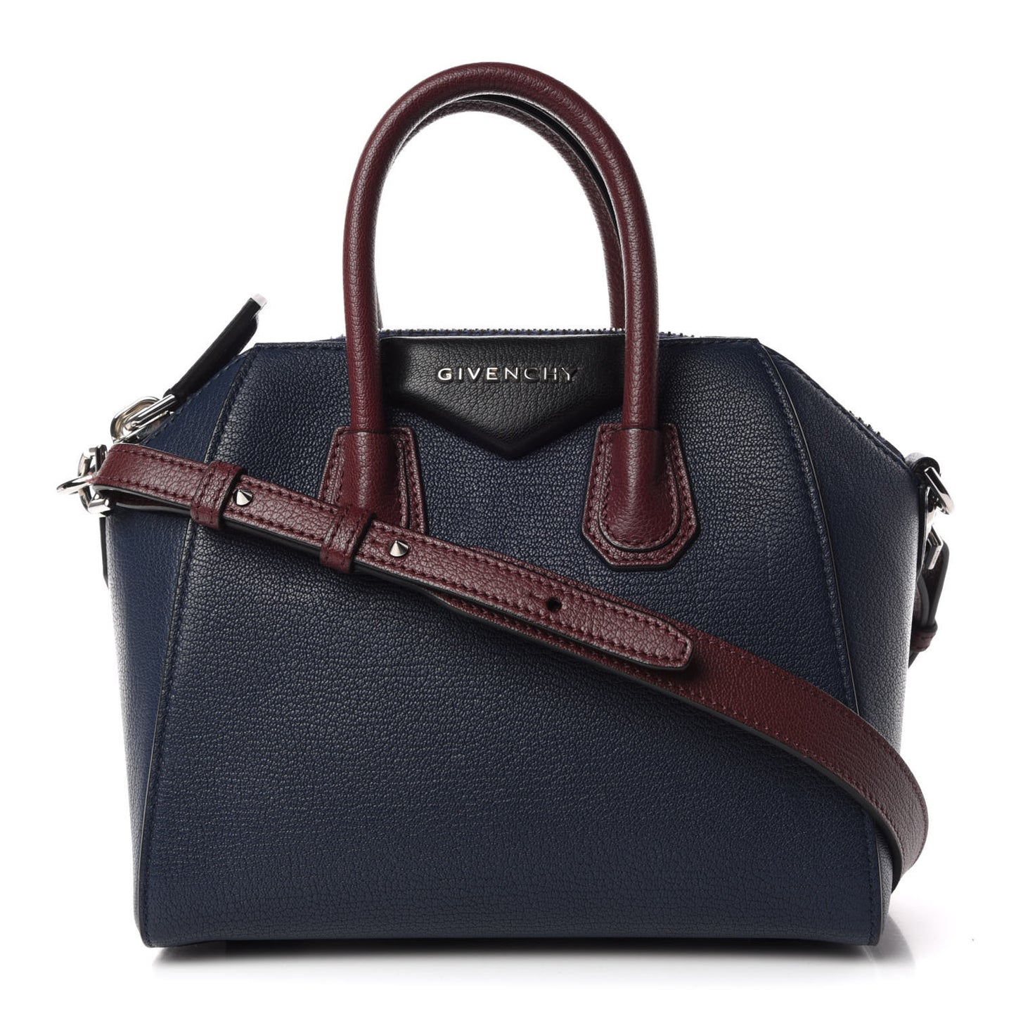 Sugar Goatskin Mini Tri-Color Antigona Navy Burgundy Black