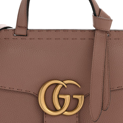 Gucci Calfskin Small GG Marmont Top Handle Bag Rosy Phard 8 of 13