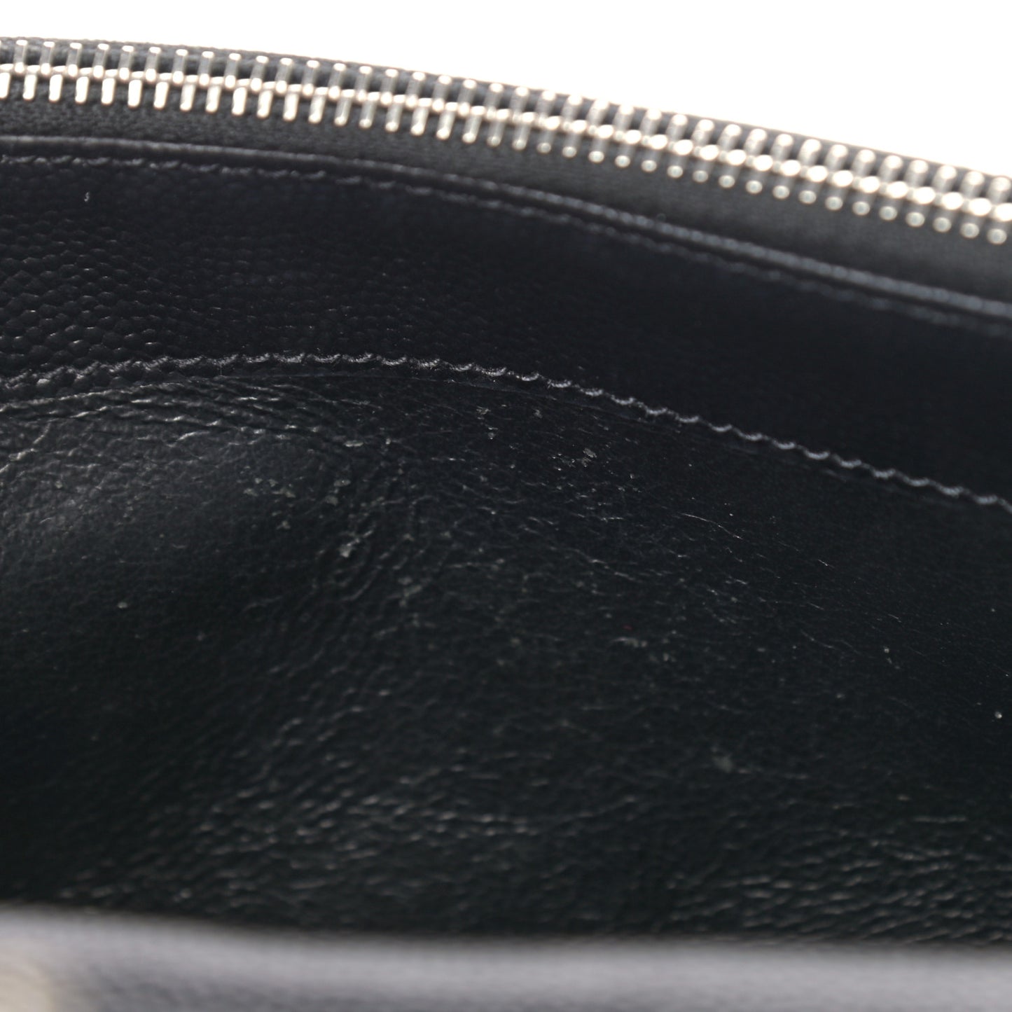 Grain De Poudre Matelasse Chevron Monogram Envelope Chain Wallet Black