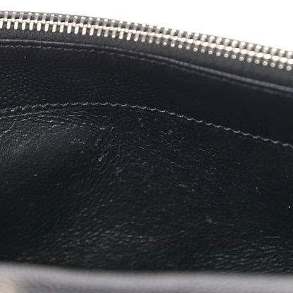 Saint Laurent Grain De Poudre Matelasse Chevron Monogram Envelope Chain Wallet Black 11 of 11