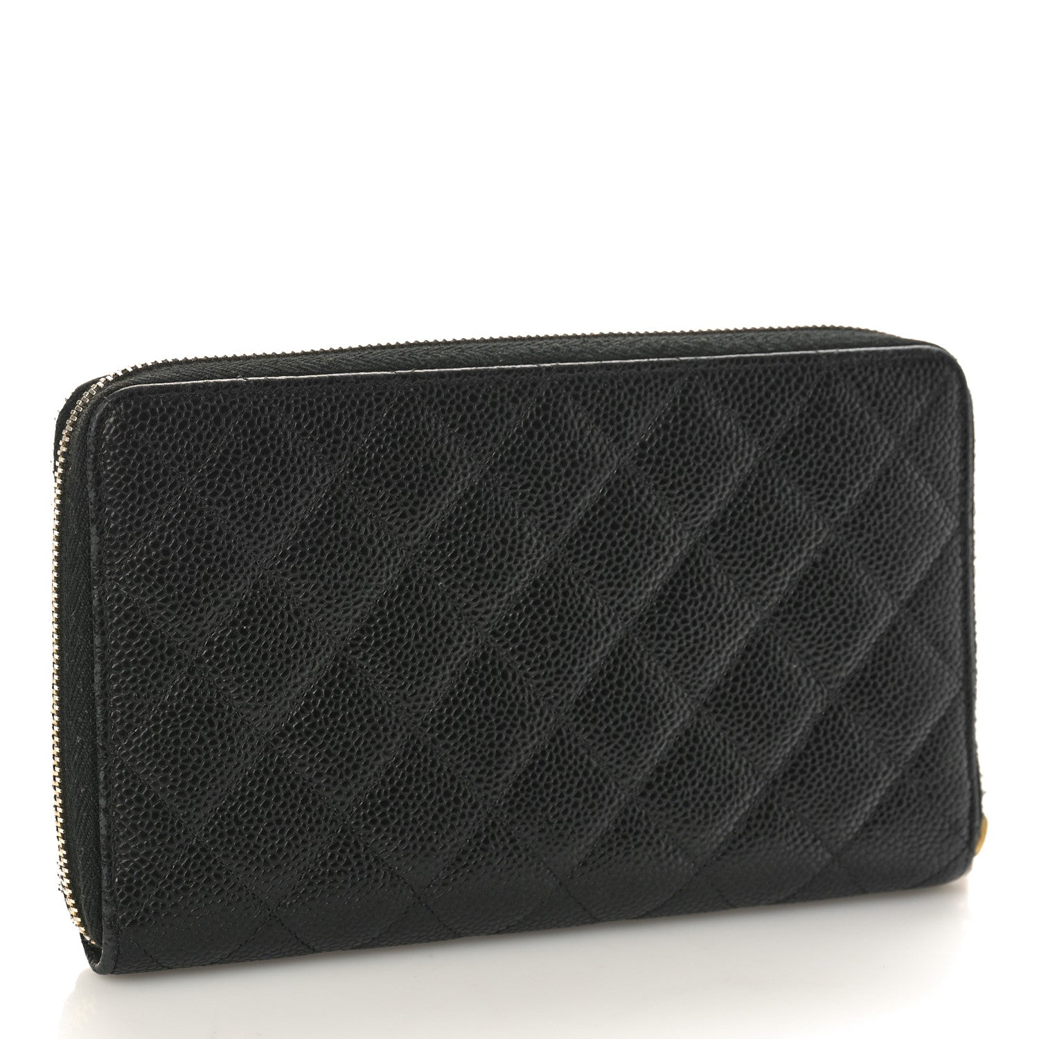 Chanel Caviar Quilted Large Zip Around Organizer Wallet Black 3 of 12