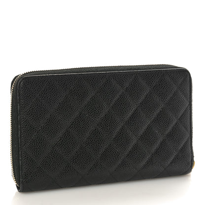 Chanel Caviar Quilted Large Zip Around Organizer Wallet Black 3 of 12