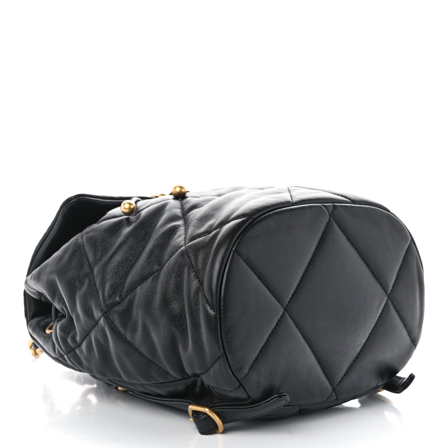Lambskin Quilted Chanel 19 Backpack Black
