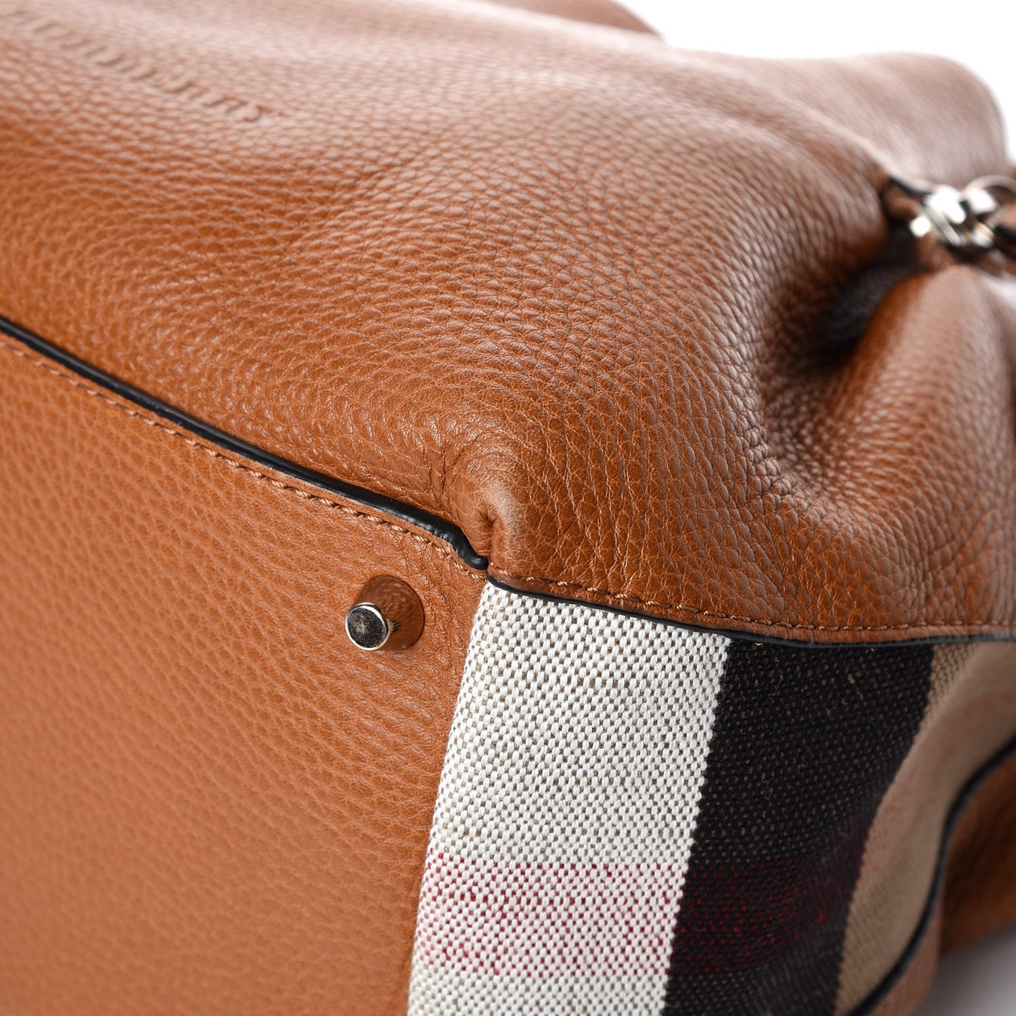 Grainy Calfskin House Check Small Maidstone Saddle Brown