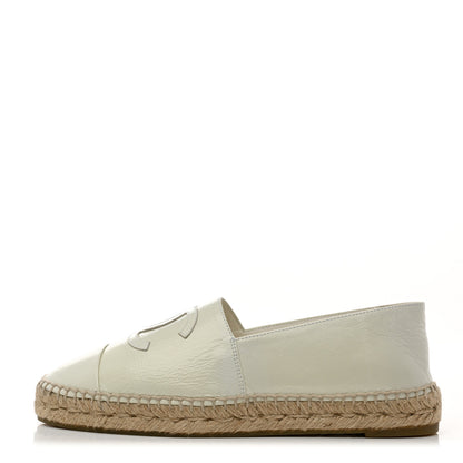 Chanel Distressed Patent CC Espadrilles 40 White 1 of 8