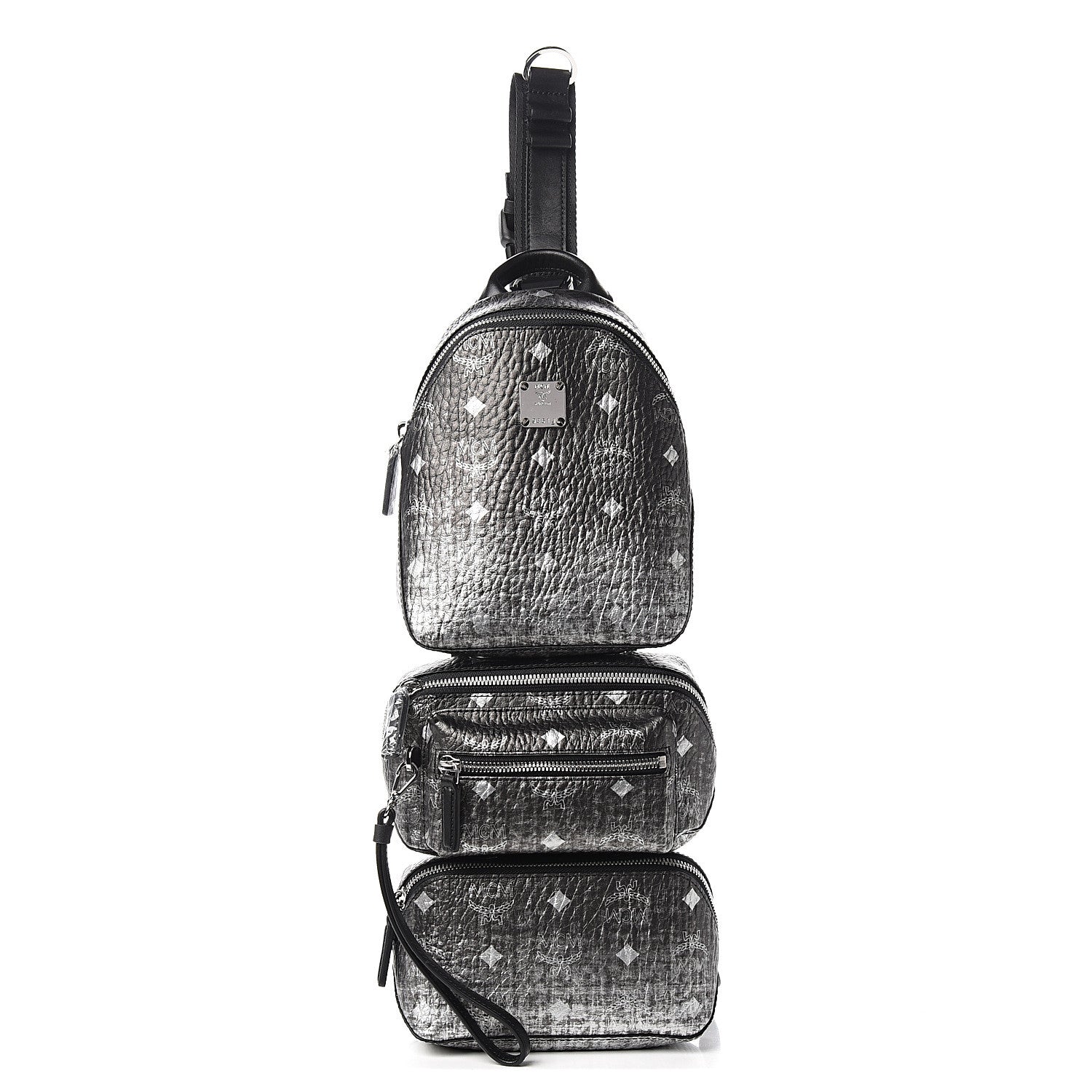 MCM Gradation Visetos Trey 4-in-1 Sling Backpack Silver 1 of 13