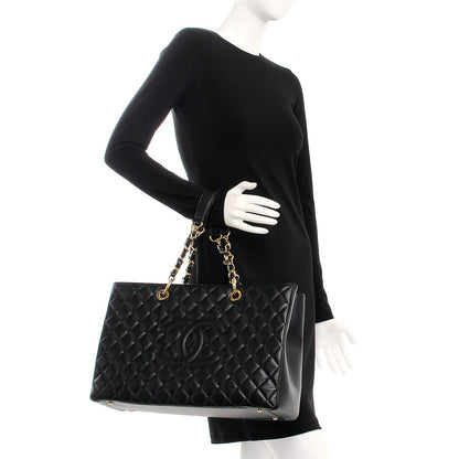 Chanel Caviar Quilted XL Grand Shopping Tote GST Black 2 of 7