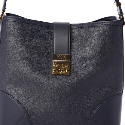 MCM Calfskin Claudia Crossbody Bag True Navy 6 of 8