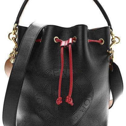 Fendi Vitello Grace F is Fendi Stamp Patch Perforated Small Mon Tresor Bucket Bag Black 7 of 9