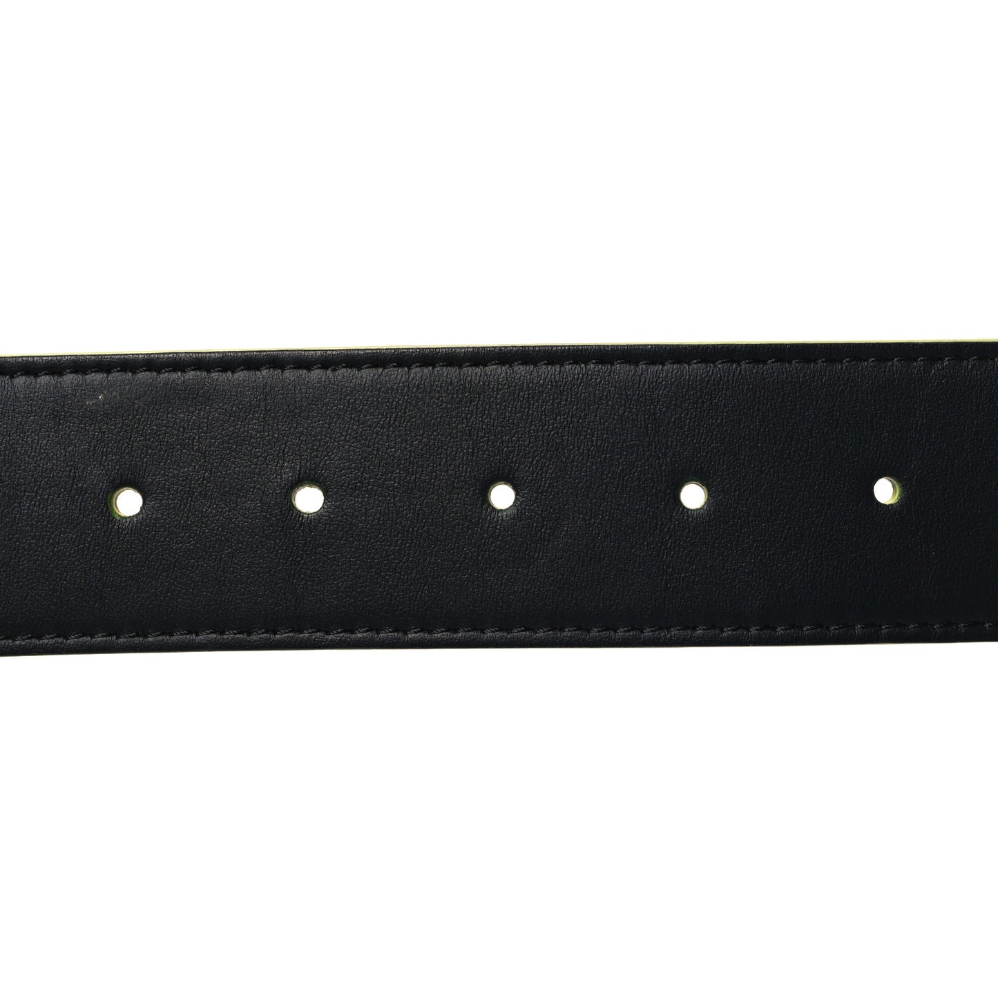 Vitello Century Elite Enamel FF Buckle Belt 105 42 Black Giallo Fluo