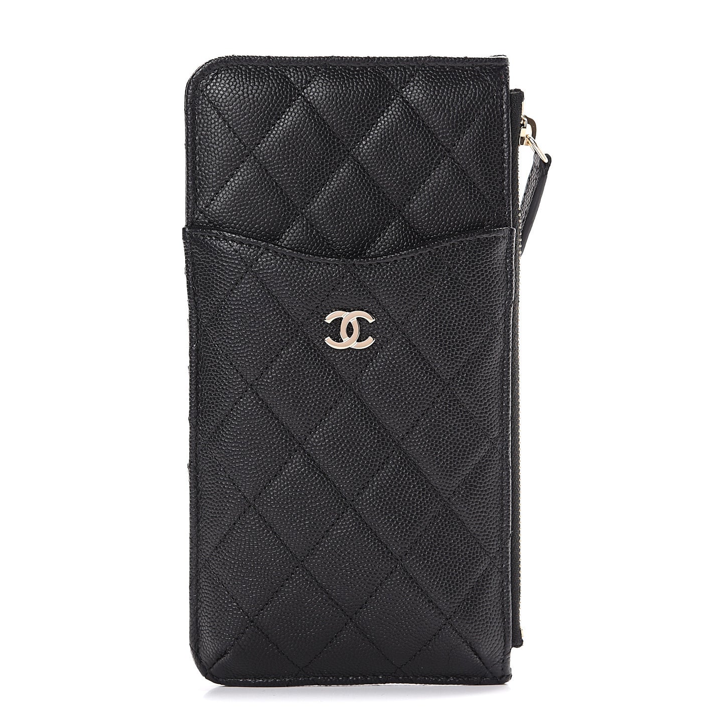 Caviar Quilted Classic iPhone Pouch Black