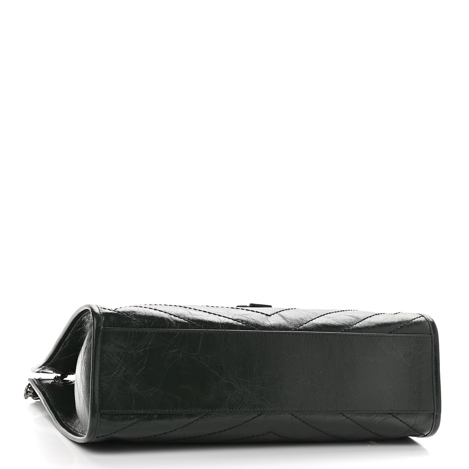 Saint Laurent Crinkled Calfskin Matelasse Monogram Medium Niki Shopper Tote New Vert 4 of 12