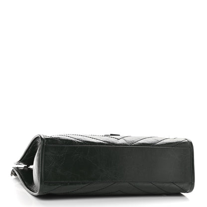 Saint Laurent Crinkled Calfskin Matelasse Monogram Medium Niki Shopper Tote New Vert 4 of 12