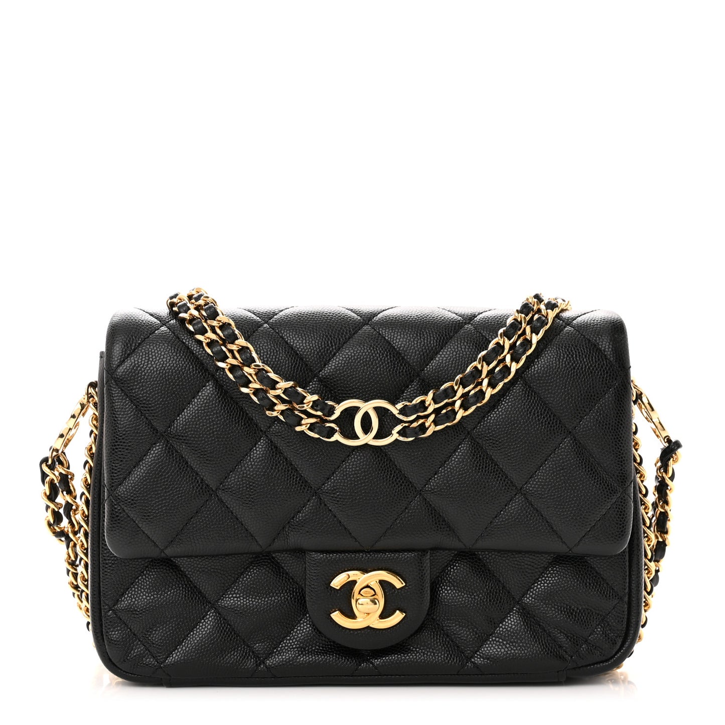 Caviar Quilted Mini CC You Flap Black