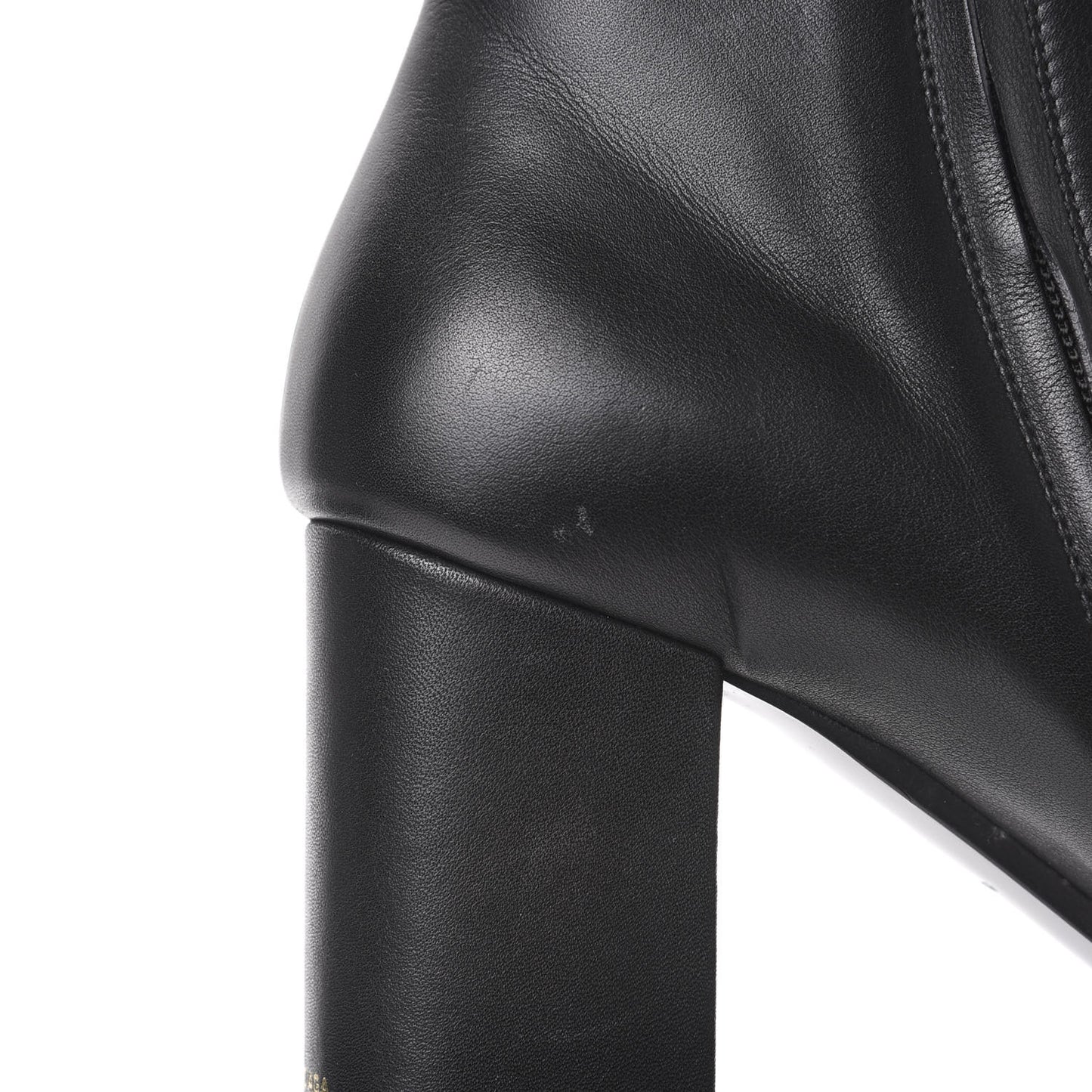 Shiny Sheepskin 20mm Oval Booties 38 Black