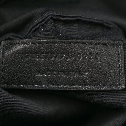 Saint Laurent Lambskin Quilted Monogram Monochrome Medium Loulou Puffer Chain Satchel Black 7 of 12